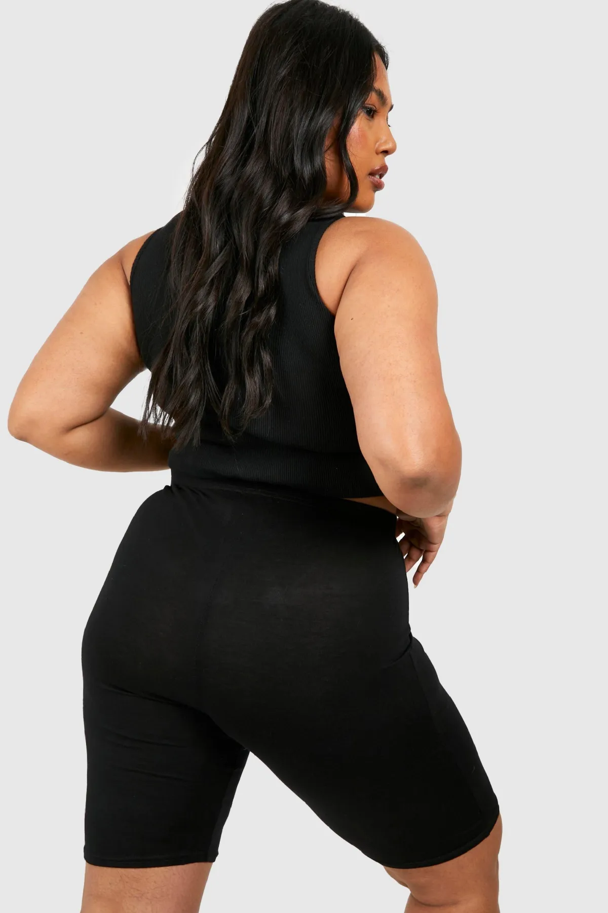 boohoo Plus Basic Jersey Longline Cycling Shorts<Femme Basiques|Looks De Rentrée