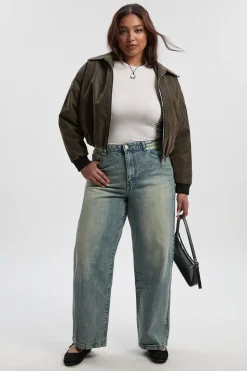 boohoo Plus Basics Jean Boyfriend Taille Haute<Femme Denim|Jeans