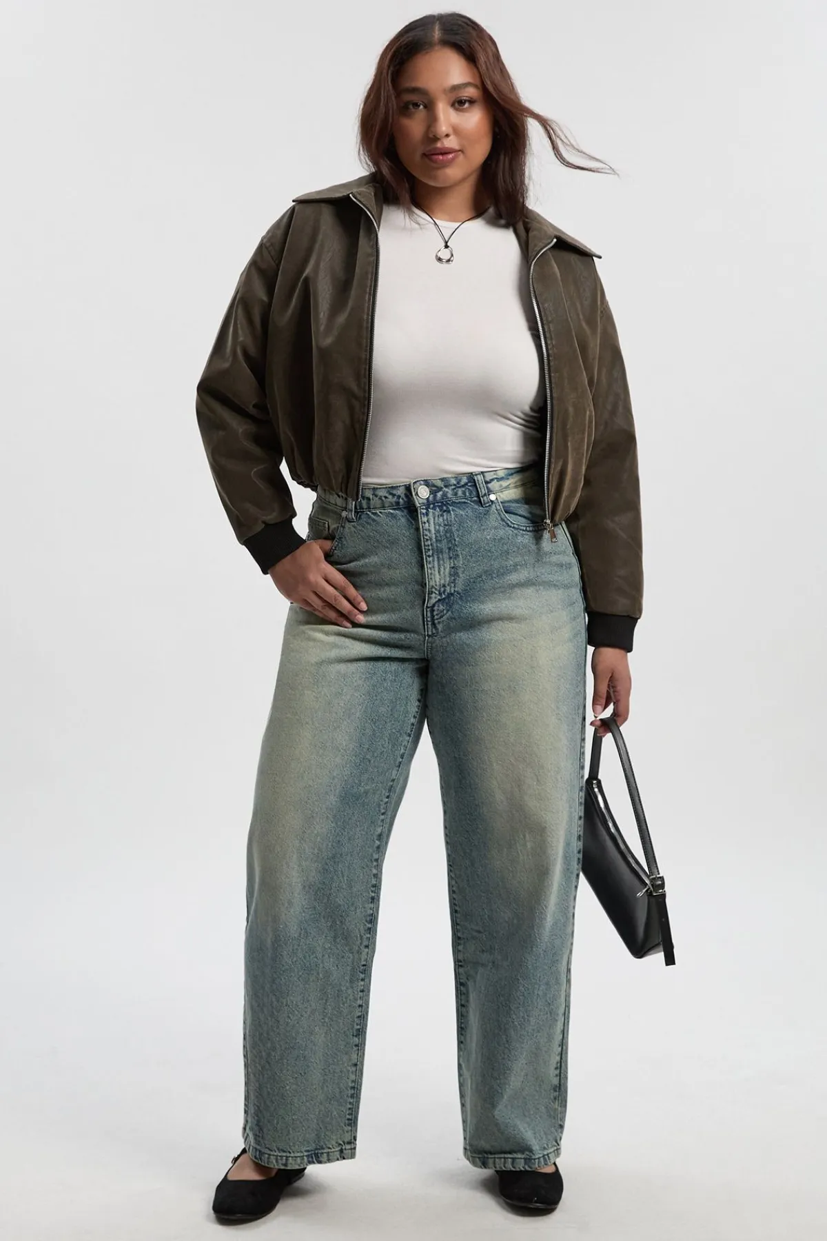 boohoo Plus Basics Jean Boyfriend Taille Haute<Femme Denim|Jeans