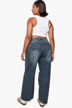 Plus Basics Jeans Boyfriend avec déchirure au genou