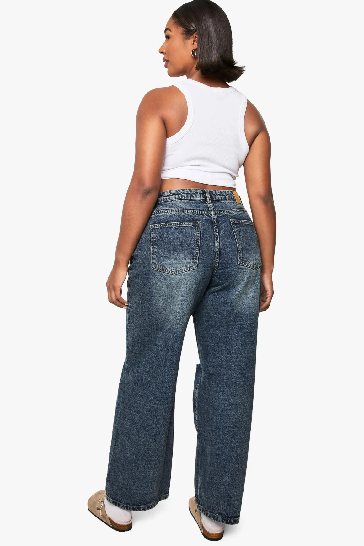 Plus Basics Jeans Boyfriend avec déchirure au genou