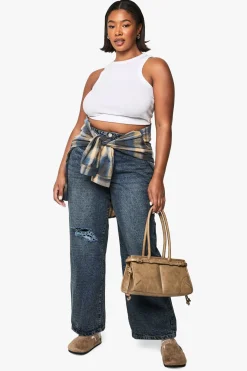 Plus Basics Jeans Boyfriend avec déchirure au genou
