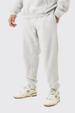boohooMAN Plus Basic Slim Fit Joggers en Gris Marle<Homme Tout Afficher|Jogging