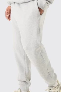 boohooMAN Plus Basic Slim Fit Joggers en Gris Marle<Homme Tout Afficher|Jogging