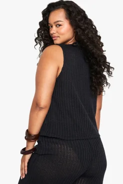 Plus Beach Tie Front Top