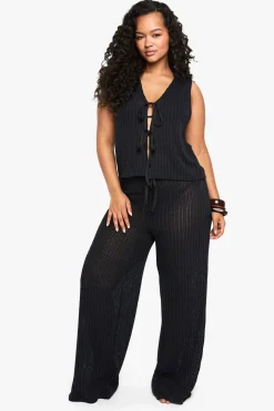 Plus Beach Tie Front Top