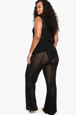 Plus Beach Tricot Pantalon à Jambes Larges