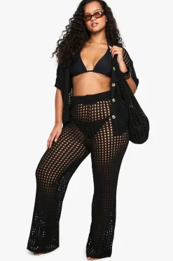 Plus Beach Tricot Pantalon à Jambes Larges