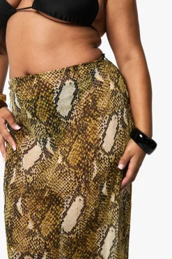 boohoo Plus Beachwear Essentials Jupe Maxi imprimé synthétique<Femme Tenues De Plage