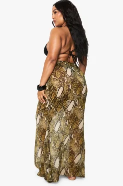 boohoo Plus Beachwear Essentials Jupe Maxi imprimé synthétique<Femme Tenues De Plage