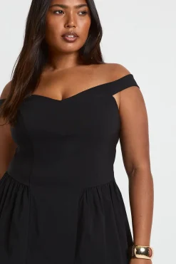 boohoo Plus Bengaline Bardot Robe Patineuse<Femme Robes Patineuses|Robes