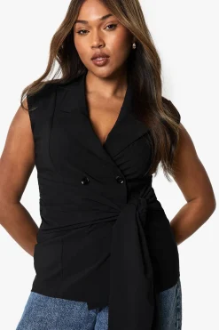 Plus Bengaline Blazer à nouer à la taille
