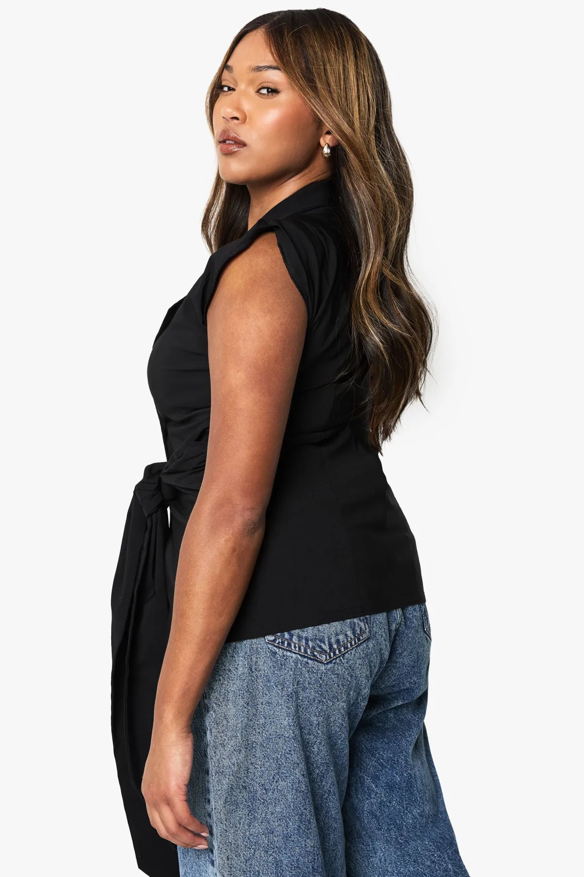 Plus Bengaline Blazer à nouer à la taille