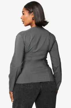 boohoo Plus Bengaline Cinched Button Down Top<Femme Tailleurs|Blazers