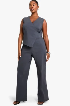 boohoo plus bengaline gilet-combinaison<Femme Combinaisons Et Combishorts