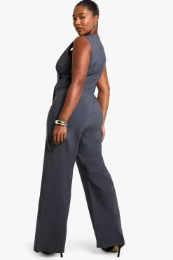 boohoo plus bengaline gilet-combinaison<Femme Combinaisons Et Combishorts