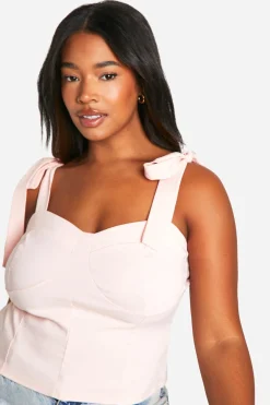 Plus Bengaline Haut Corset à Nœud