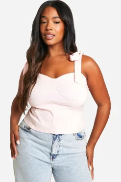 Plus Bengaline Haut Corset à Nœud