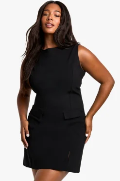 plus bengaline mini shift dress