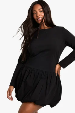 plus bengaline puffball mini dress