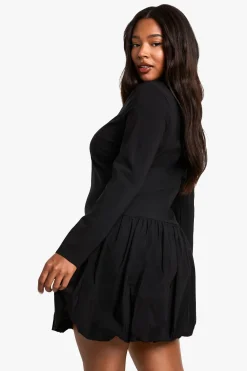 plus bengaline puffball mini dress