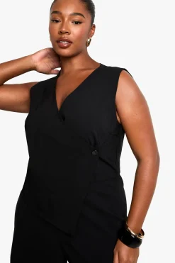 plus bengaline waistcoat jumpsuit