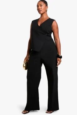 plus bengaline waistcoat jumpsuit