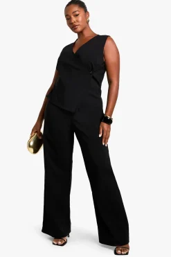 plus bengaline waistcoat jumpsuit