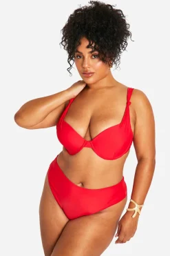 Plus Bikini grande taille à armatures noué et taille haute