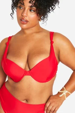 Plus Bikini grande taille à armatures noué et taille haute