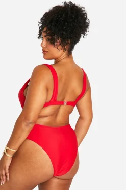 Plus Bikini grande taille à armatures noué et taille haute