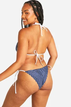Plus Bikini short à nouer sur le côté en vichy