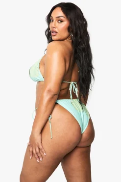 PLUS BIKINI TRIANGLE À IMPRIMÉ SURDIMENSIONNÉ PAPILLON POUR GRANDES TAILLES