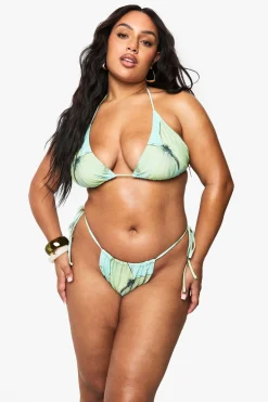 PLUS BIKINI TRIANGLE À IMPRIMÉ SURDIMENSIONNÉ PAPILLON POUR GRANDES TAILLES