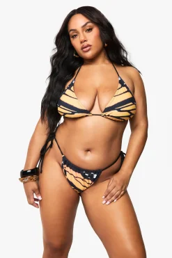 PLUS BIKINI TRIANGLE OVERSIZE À IMPRIMÉ PAPILLON POUR GRANDES TAILLES