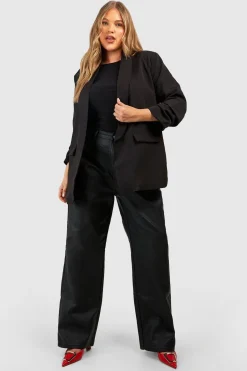 boohoo Plus Blazer à Détails de Revers et Manches Froncées<Femme Tailleurs|Blazers