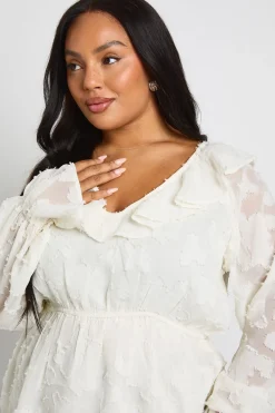 boohoo Plus Blouse Burnout à volants<Femme Tops