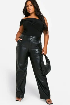 Plus Bodysuit Bardot grande taille à fronces latérales