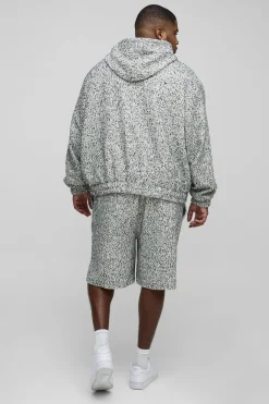 boohooMAN Plus Boucle Boxy Oversized Hoodie<Homme Sweats À Capuche Et Sweatshirts|Sweats À Capuche Grande Taille
