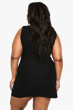 plus boucle mini robe ajustée à boutons sur le devant