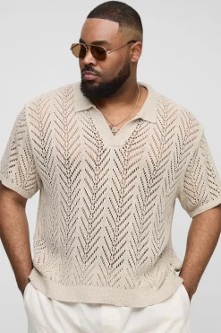 Plus Boxy Oversized Knit Polo