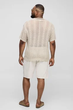 Plus Boxy Oversized Knit Polo