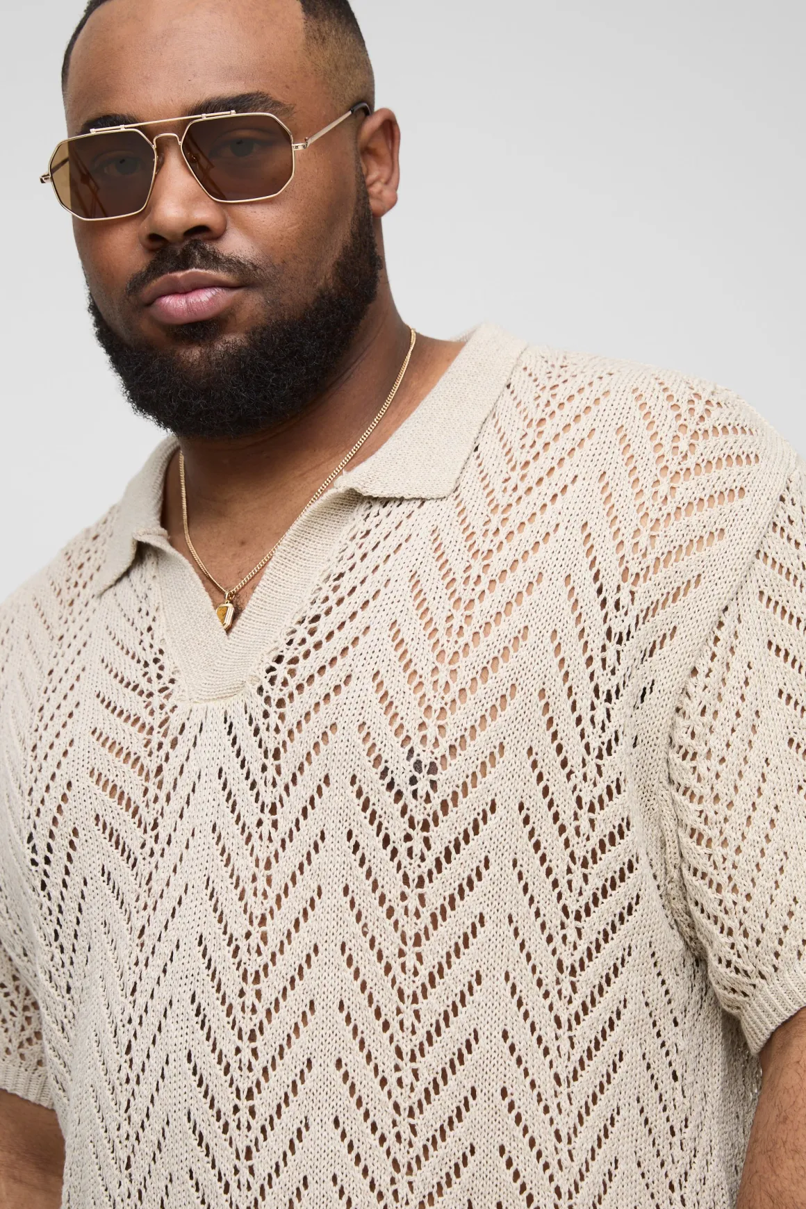 Plus Boxy Oversized Knit Polo