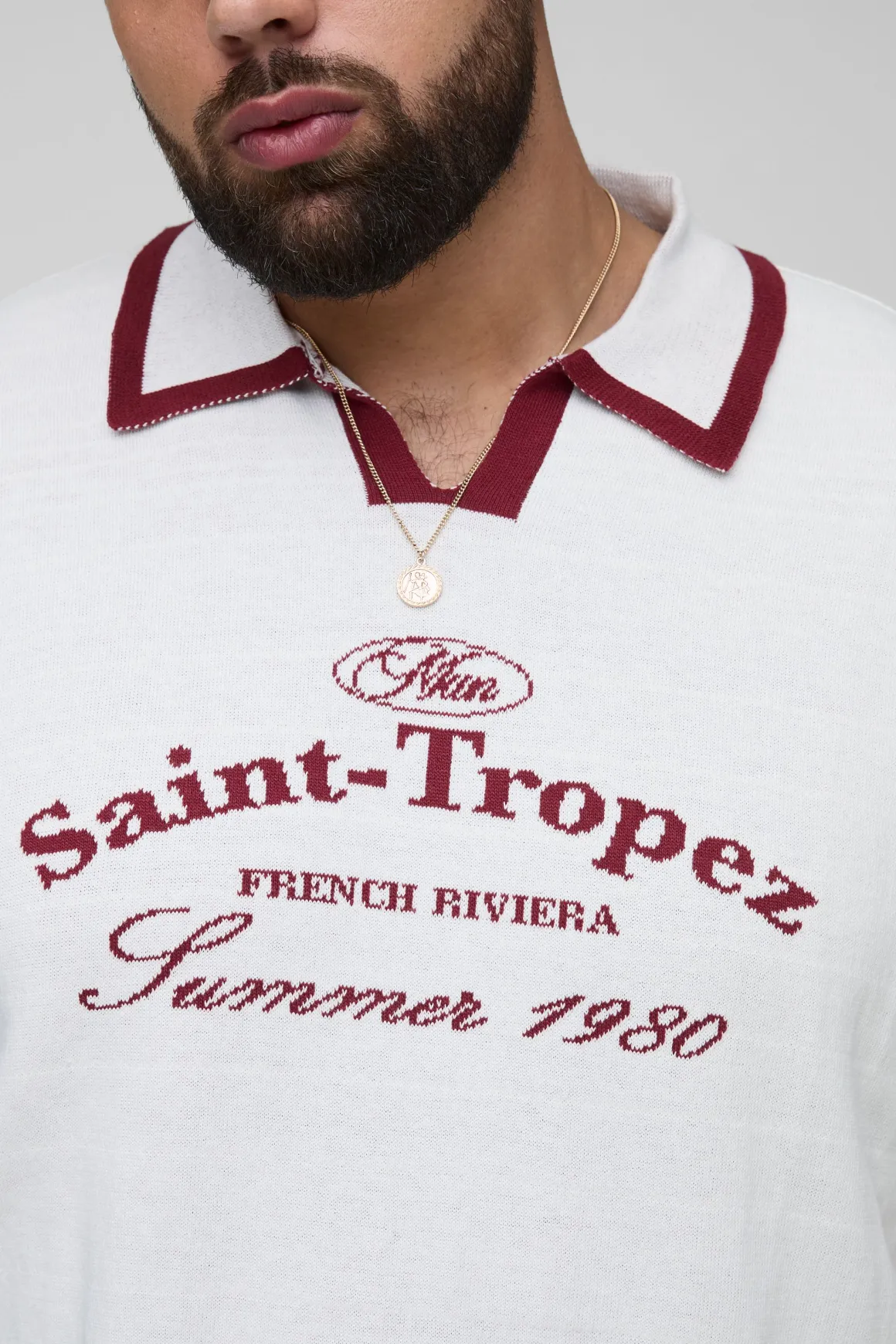 Plus Boxy Polo tricoté Saint Tropez à encolure en V