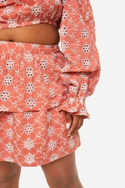 boohoo Plus Broderie Tiered Frill Mini Skirt<Femme Jupes|Jupes