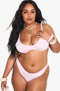 boohoo PLUS BRODERIE UNDERWIRE BIKINI SET<Femme Maillots De Bain|Tenues De Plage