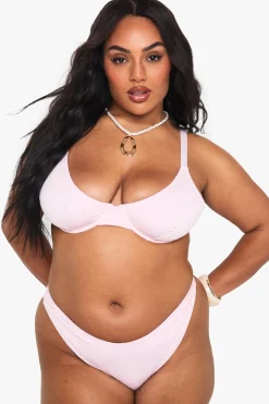 boohoo PLUS BRODERIE UNDERWIRE BIKINI SET<Femme Maillots De Bain|Tenues De Plage
