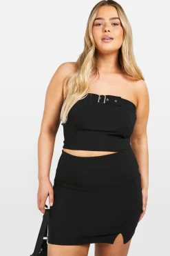 Plus Buckle Bandeau Corset Top