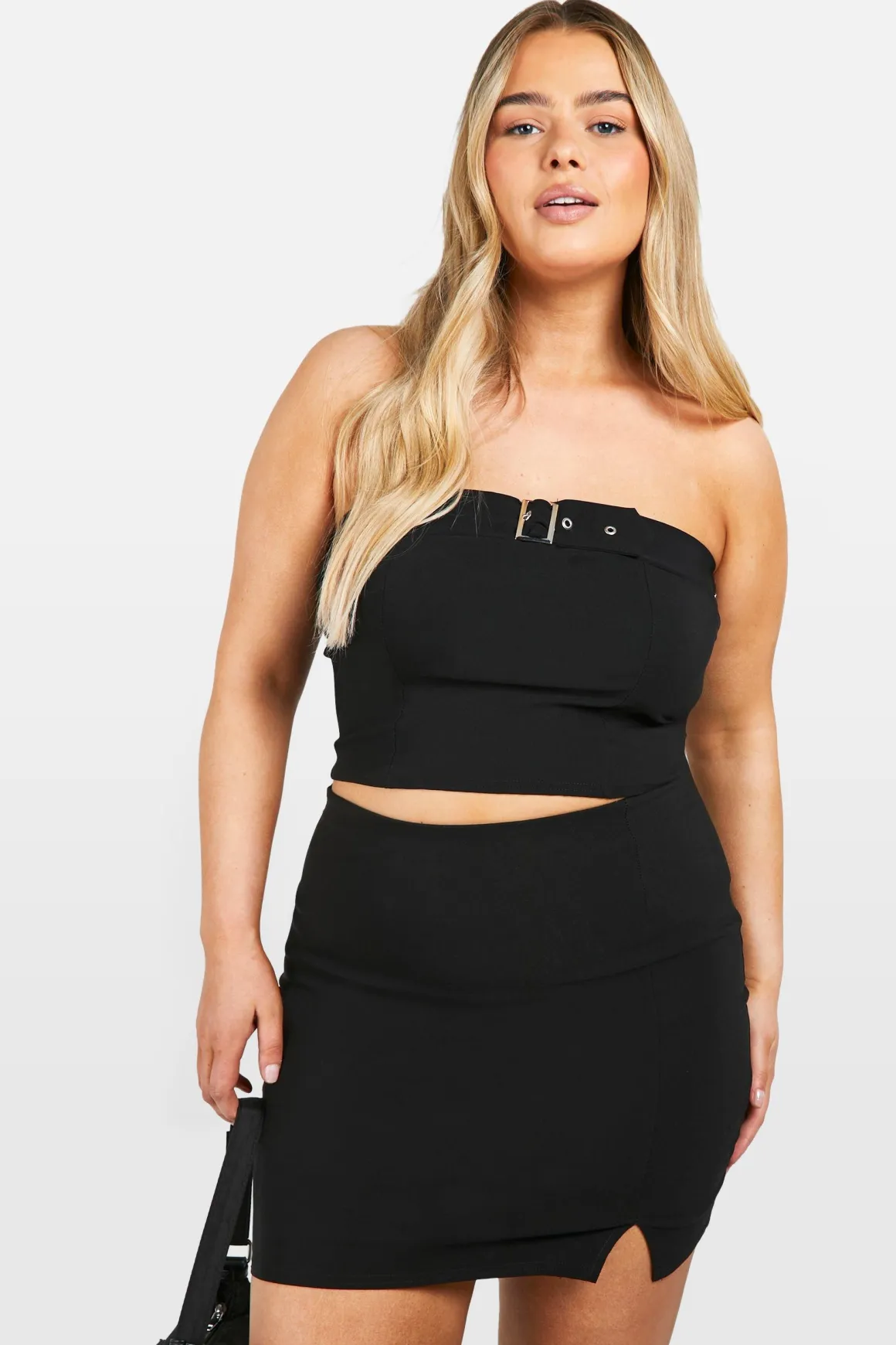 Plus Buckle Bandeau Corset Top