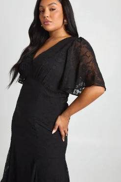 Plus Burnout à manches d'ange Robe midaxi